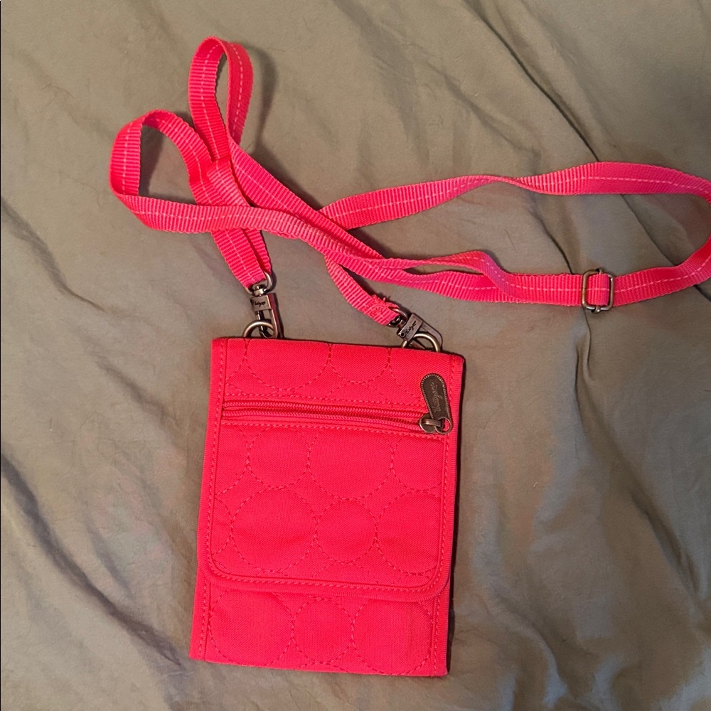 Pink Quilted Crossbody wallet